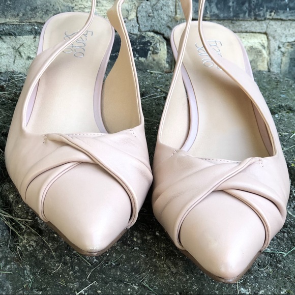 Franco Sarto Pink Leather Sling Back - Z18 - Picture 4 of 6